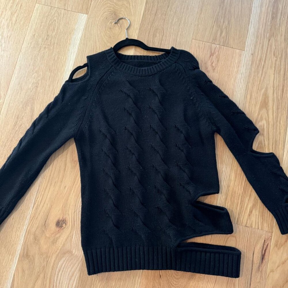 Zoe Jordan Womens Cashmere Crew Neck Sweater Black Size Small